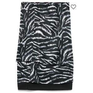 THE ATTICO SILK Layered MIDI SKIRT in Black & White NWT Size 40/ US 8